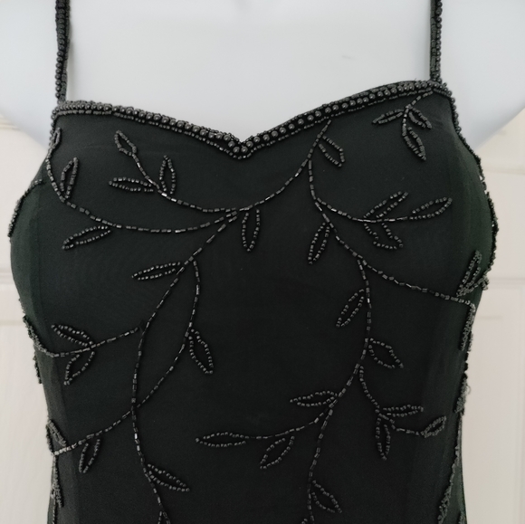 Formal, beaded, classy black dress - Picture 2 of 6